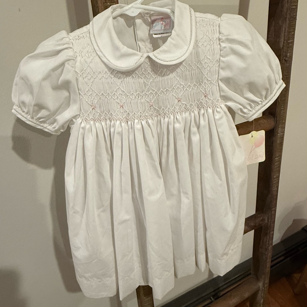 Petit Ami White Smocked Blouse